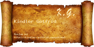 Kindler Gotfrid névjegykártya